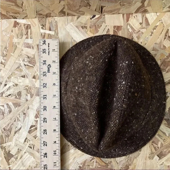 GREY TWEED FEDORA WALKING HAT - Picture 12 of 15